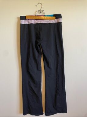 Vintage Lululemon Black Bootcut Yoga Pants Colorblock Waistband Flare Leggings